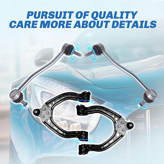 Suspension Front Upper and Lower Control Arm Kit Compatible With 2012-2016 Tesla Model S Forward & Rearward, Sway Bar End Links