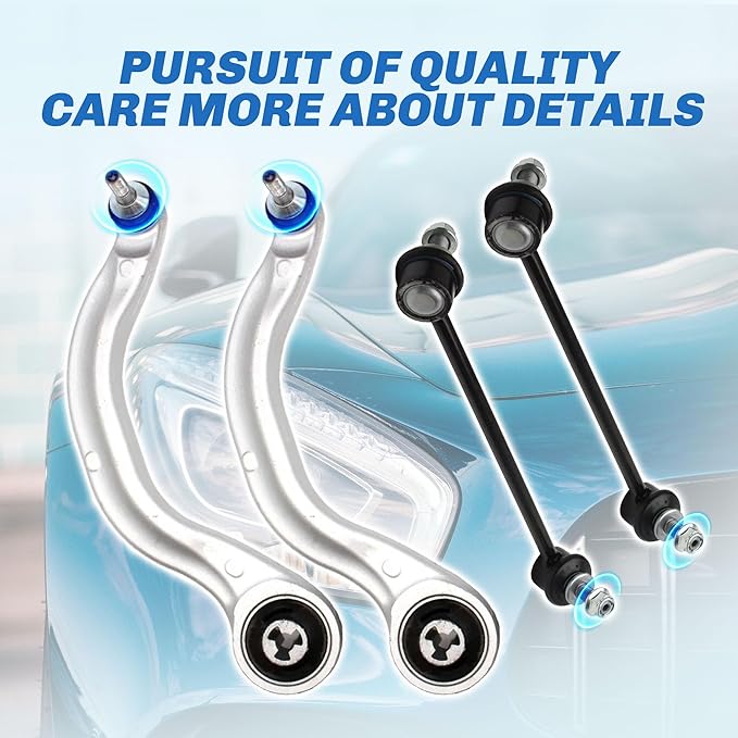 Suspension Front Upper and Lower Control Arm Kit Compatible With 2017-2021 Tesla Model 3, Sway Bar Link, Outer Tie Rod End & Inner Tie Rod End