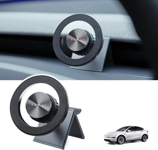 Magsafe Phone Mount Dedicated for Tesla Model Y 2025 (Juniper) ONLY - No Damage Silicone - Fits Iphone 17 16 15 Pro Max - [Specifically for Center Vent Position]