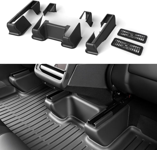 Custom Fit Underseat Protector for Tesla Model Y Juniper 2025-2026,2Nd Row TPE Kick & Slide Cover with Fleece Backing, All-Weather Interior Accessories