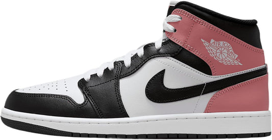 AIR JORDAN 1 MID "WHITE/BLACK-RUST PINK"