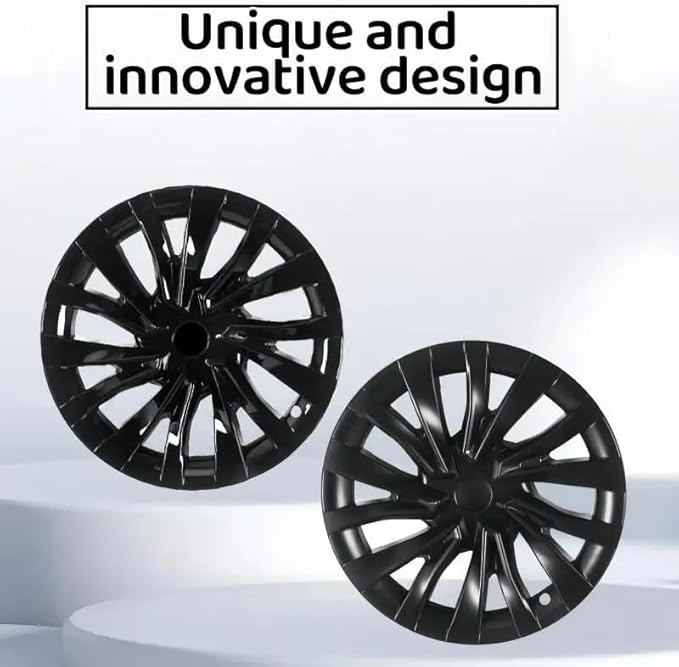 （4PCS） 18 Inch Hub Caps for Tesla Model 3 Highland Version 2024 Performance Replacement Wheel HubCap Full Rim Cover Accessories (Silver Black)