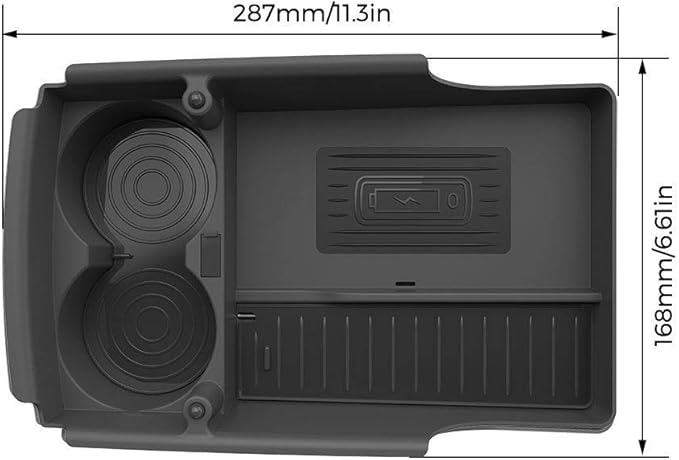 Wireless Charger for Model S X 2016-2019 |Qi-Certified Car Phone Charging Pad |Custom Fit Interior Center Console Accessory |OEM-Style for Model S for Model X 2016 2017 2018 2019