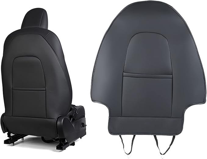 for Tesla Model Y 3 S X (Juniper & Highland Included) Seat Back Kick Protectors for Kids Kick Mats Leather Back Seat Cover Protect from Mud, Stains, Scratches, Set of 2 for Tesla Accessories