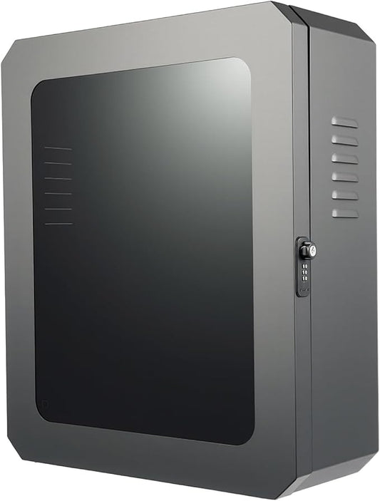 Charging Protective Box w/Lock, Wall-Mounted Charging Station Box Steel Organizer Electric Vehicle Car Charging Cover Protector Case w/Holes for Tesla Gen 3 Wall Connector