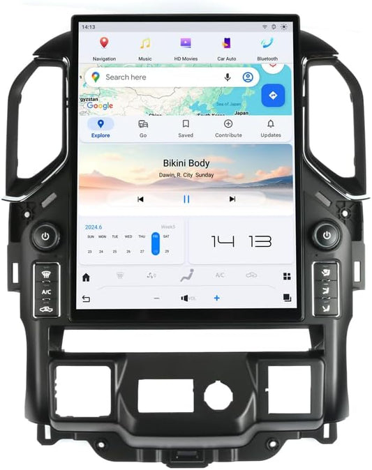 15.6 Inch Qualcomm Android Car Radio for for Chevrolet Chevy Silverado GMC Sierra 2019 2020 2021 2022 2023 2024 Stereo Upgrade Tesla Style Head Multimedia Touch Screen Player GPS Navigation