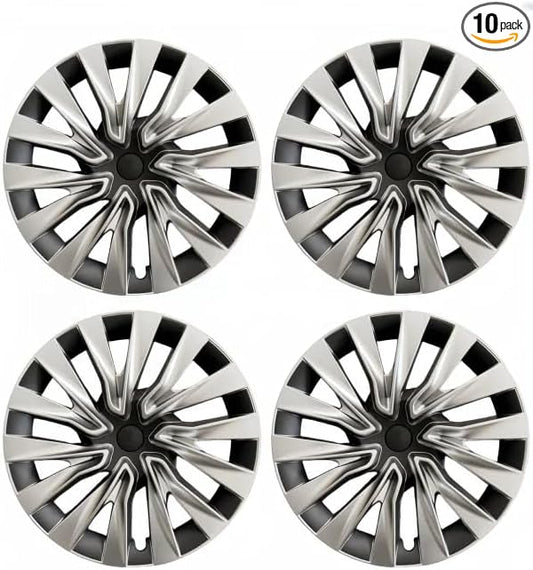 （4PCS） 18 Inch Hub Caps for Tesla Model 3 Highland Version 2024 Performance Replacement Wheel HubCap Full Rim Cover Accessories (Silver Black)