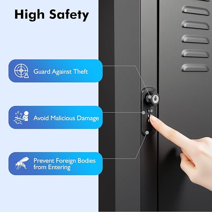 Charging Protective Box w/Lock, Wall-Mounted Charging Station Box Steel Organizer Electric Vehicle Car Charging Cover Protector Case w/Holes for Tesla Gen 3 Wall Connector