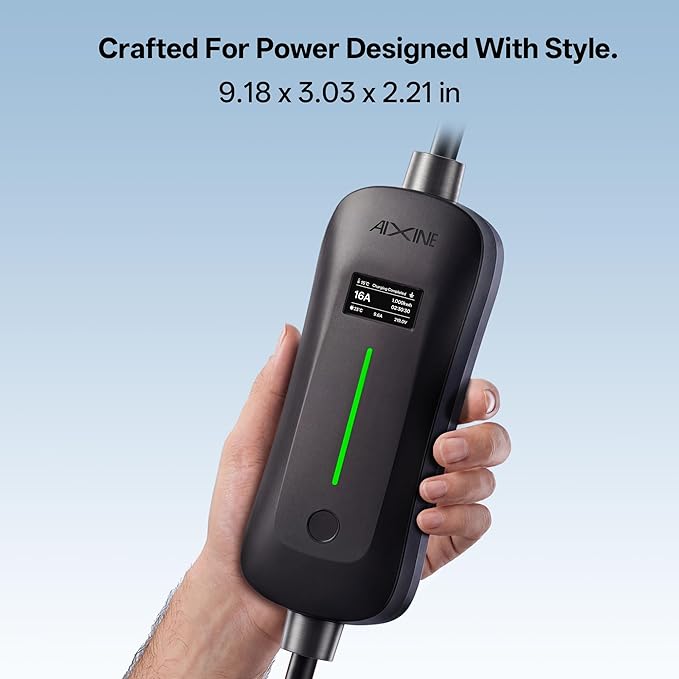 Level 1&2 EV Charger,J1772 16A EV Charger with 25FT Extension Cord Cable,Portable Electric Car Charger 240V NEMA 6-20 Plug&120V NEMA 5-15 Adapter for All SAE J1772