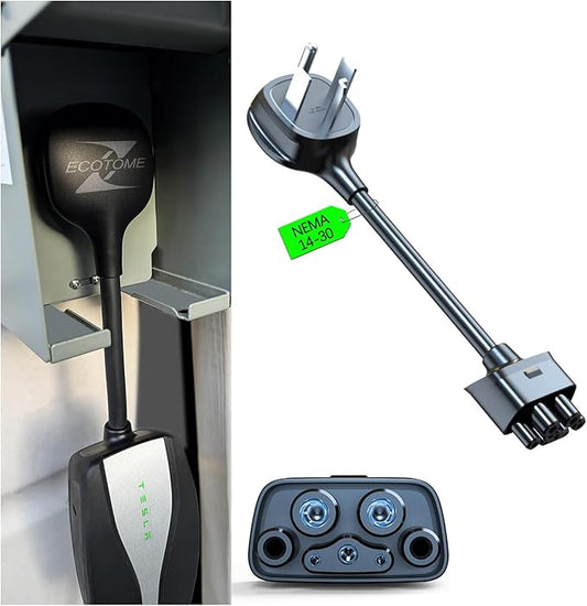NEMA 14-30 Adapter for Tesla Mobile Charger Gen 2 & 3, for 240V Outlet, 24 Amp, Compatible with Model 3, Y, X, S Ideal for Outdoor Road Trip, Camper, and Home Safe Charging