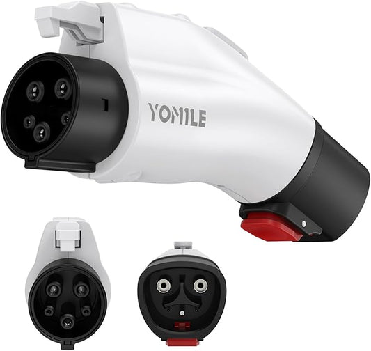 Adapter for Tesla to J1772 EV Charger, Max 60A 250V EV Charge with Press-Safety-Lock, for NACS to J1772 Charging Adapter Compatible with Tesla Wall Connector/Destination/Mobile Charger (White)