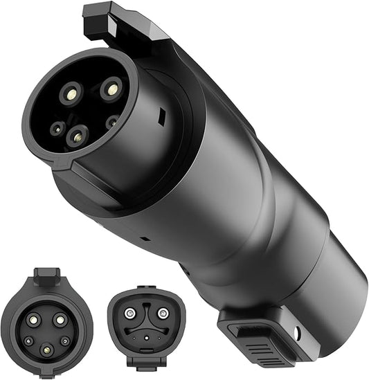 Nacs to J1772 Adapter, Portable Tesla to J1772 Adapter with Fixed Lock Works IP65, Max 80A 250V Converter Compatible with Nacs Wall Mobile Connector Target Chargers for All J1772 EVs Black