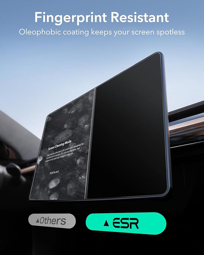 ESR Tempered-Glass Screen Protector for Tesla Model 3 Highland (2024), Matte Glass Film with Alignment Kit, Scratch and Shock Resistant, Bubble Free and Fingerprint Resistant