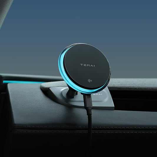 15W MagSafe Wireless Car Charger & Strongest Magnetic Phone Holder for Tesla - Car Mount Charger for Model Y Juniper & 3 Highland, Qi2 Fast Charging, No Vent Block