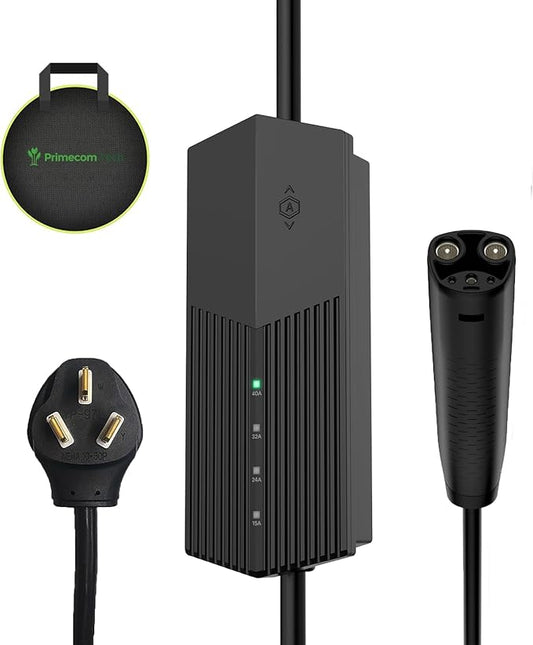 Primecom (NACS) EV Charger Mobile Connector, 40 Amp, Long Cord 30ft, 40ft, 50ft Level 2 Electric Vehicle Charging Station for Tesla, Hyundai Ioniq, Kia EV6 EV9 (10-50 Plug, 30 Feet)