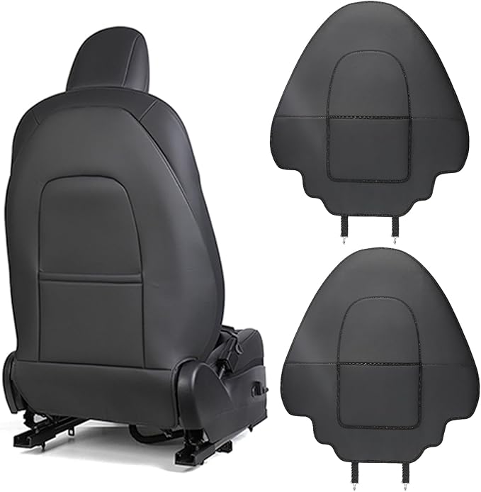 EVMODS Upgrade 2026 for Tesla Model Y Juniper/3/S/X Accessories Back Seat Cover Seatback Protector for Kids Kick Protector Mats Waterproof Scratchproof Leather Protection Organizer Pocket