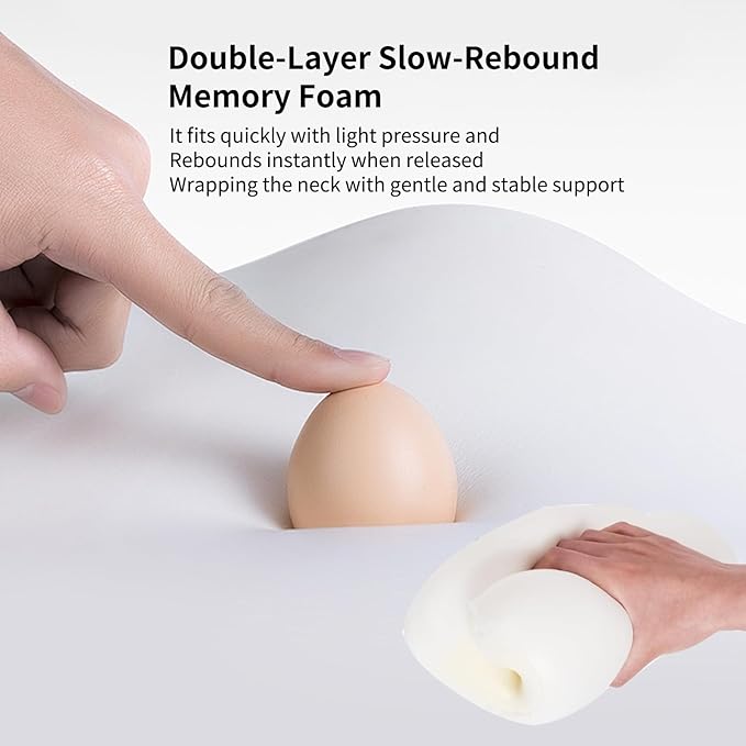 Car Neck Pillow for Tesla Model Y/3/S/X/Cybertruck Memory Foam Headrest Pillow Ergonomic Design Neck Support Seat Headrest Softness Comfortable Car Pillow (White, 2 Pack)