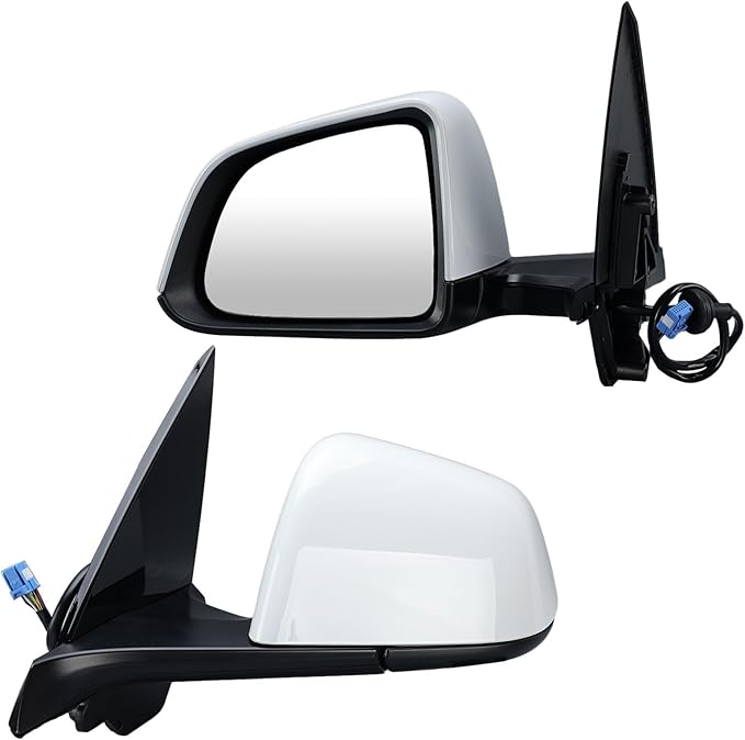 Driver Side Mirror Compatible with Tesla Model Y 2020-2024 Heated Memory Power Folding Left Mirrors Replacement 1594111-00-C White 13 Pins