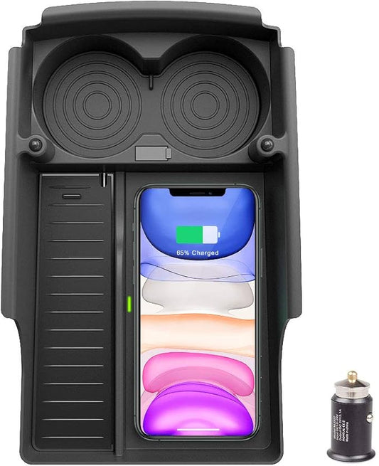 Wireless Charger for Model S X 2016-2019 |Qi-Certified Car Phone Charging Pad |Custom Fit Interior Center Console Accessory |OEM-Style for Model S for Model X 2016 2017 2018 2019