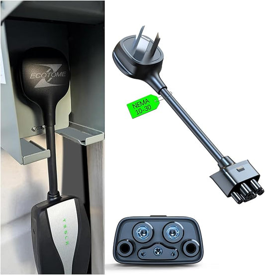NEMA 10-30 Adapter for Tesla Mobile Charger Gen 2 & 3, for 240V Outlet, 24 Amp, Compatible with Model 3, Y, X, S Ideal for Outdoor Road Trip, Camper, and Home Safe Charging
