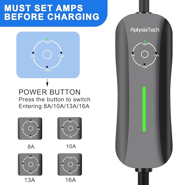 Level 1+2 Tesla EV Charger,16 Amp 120V /240V,Adjustable Plug-in Electric Vehicle Charging Station with 21FT Cable NEMA 6-20 Plug NEMA 5-15 Adapter, Only for Tesla Models X/Y/3/S