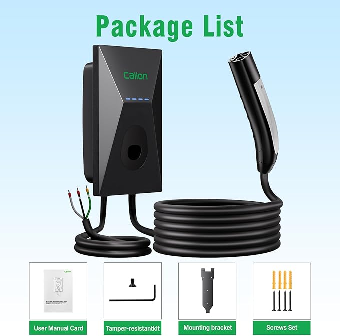 CALION Level 2 EV Charger for Tesla, 50 Amp, 240V Wall Connector,Smart APP Control, Fast Charging Home EV Charging Station with WiFi, Indoor/Outdoor,Applicable to Tesla Model Y/3/S/X