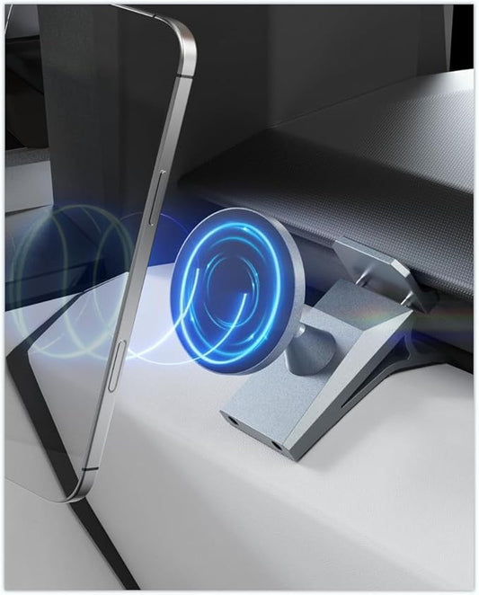 Phone Mount for Tesla Cybertruck The Ultimate Magnetic Phone Holder for Tesla Cybertruck Accessories | 360° Adjustable All-Metal Dash Mount with Strong Magnets Secure Clip-On Design Leaves No Residue