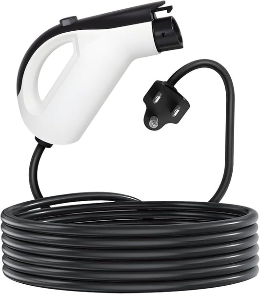 Level 1 Tesla Charger 16A 120V 25FT - Portable EV Charging Station with NEMA 5-15 Plug - Smart 12A Continuous Load Mobile Connector for Tesla Model 3/Y/S/X (NACS Compatible)