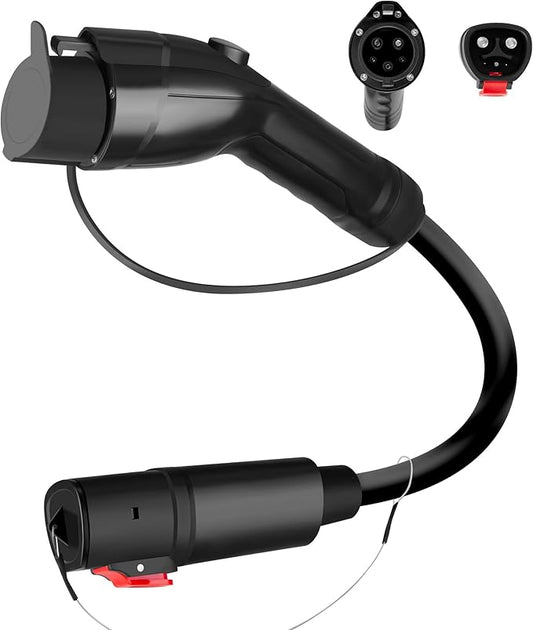 EV Adapter for Tesla to J1772, Max 40Amp 250V Portable Tesla Charge Adapter for All J1772 EVs, Compatible with Tesla Powered Connectors, Destination and Mobile Chargers, Safety Lock Easy to Connect