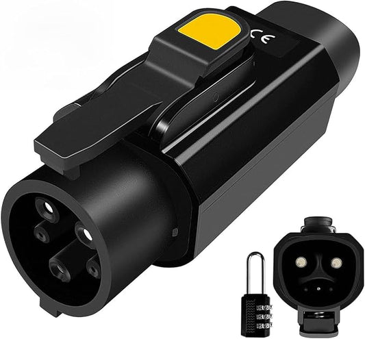 NACS to J1772 Charging Adapter for J1772 EVs Max 50A 11KW with Power-Off Button Temperature Protection Anti-Theft Lock Compatible with Tesla Wall Connector Destination Station Mobile Charger (Black)