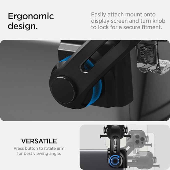 Spigen TapLock Adhesive-Free Universal Car Mount (Screen Mount) Designed for Tesla Model Y 2025 Refresh and Tesla Model 3/Y/S/X/Cybertruck Compatible with iPhone, Samsung, and More