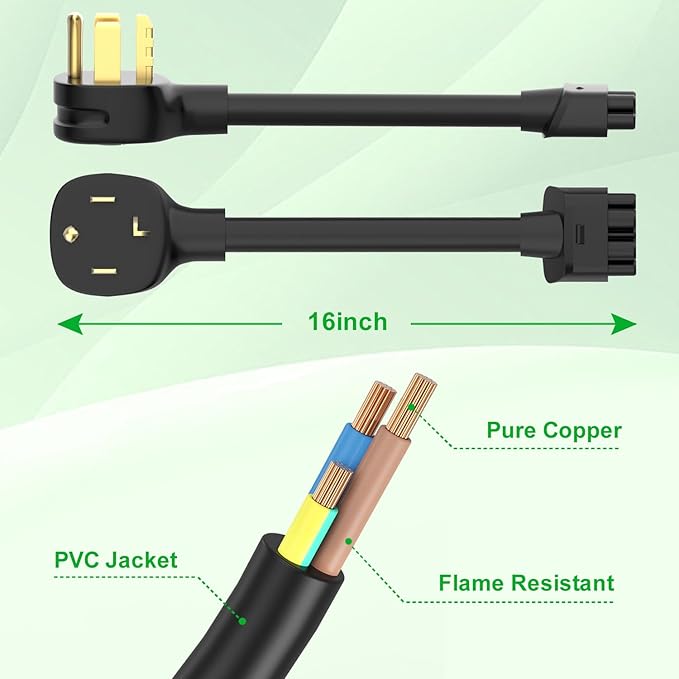 16 Inches NEMA 14-30 Adapter for Tesla Gen 2 Mobile Charger, Max 24Amp, Only Work for 240/250V Outlet, Compatible with Tesla 3/S/X/Y (Model S/X Vehicles Made Before 2018 are not Supported)