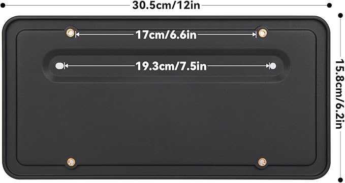 109684400B Rear License Plate Frames for 2017-2023 Tesla Model 3 and 2020-2025 Model Y Car, Rear Plate Holder with 4 Brass Mounting Screw Holes, Rust Proof Rattle Proof License Plate Holder Bracket