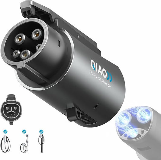 QIAO Tesla to J1772 Adapter (Max 80A, 250V) for J1772 Electric Vehicles, Tesla Charger Adapter, NACS to J1772 Adapter Compatible with Tesla Wall Connector Destination Mobile Charger