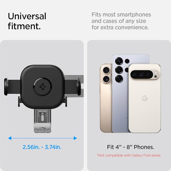 Spigen TapLock Adhesive-Free Universal Car Mount (Screen Mount) Designed for Tesla Model Y 2025 Refresh and Tesla Model 3/Y/S/X/Cybertruck Compatible with iPhone, Samsung, and More