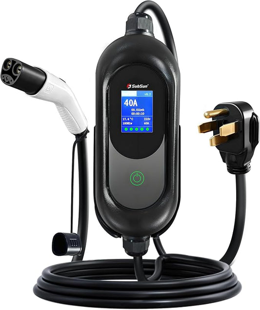 Tesla Charger,Level 2 EV Charger for Tesla 40Amp 240V with NEMA 14-50 Plug, Adjustable Current & Timer,25Ft Tesla Charging CableMobile Connector for Tesla Model Y/3/X/S/Cybertruck