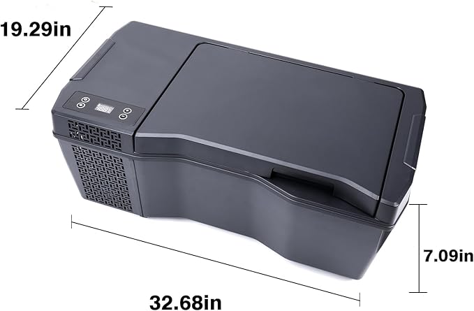 Built-in Car Refrigerator Compatible with Tesla Cybertruck, 26.4Qt/25L Custom-fit Trunk Freezer, APP Control, 12/24V Low-Noise Compressor Cooler, Hidden Electric Fridge for Camping & Road Trips