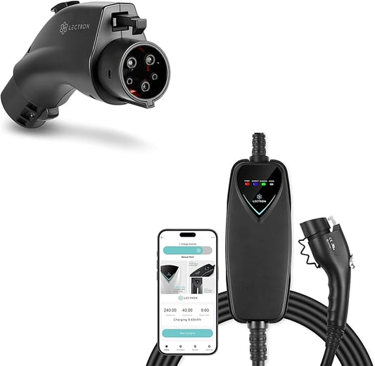 Lectron Bundle - NACS to J1772 EV Charging Adapter Compatible with Tesla Wall Connectors, Destination Chargers, & Mobile Connectors & Level 2 J1772 Charger (WiFi Version) for J1772 Evs