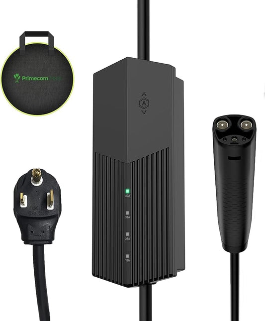 Primecom (NACS) EV Charger Mobile Connector, 40 Amp, Long Cord 30ft, 40ft, 50ft Level 2 Electric Vehicle Charging Station for Tesla, Hyundai Ioniq, Kia EV6 EV9 (6-50 Plug, 50 Feet)