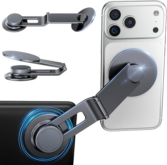 Tesla Model 3/Y Phone Mount for Magsafe, Foldable & Extendable Hidden Tesla Phone Holder with Strong Magnet for iPhone 17 Max, Magnetic Car Metal Mount for Tesla 3/Y/S/X/Cybertruck Screen