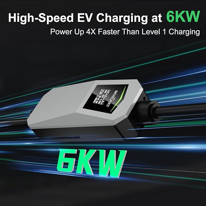 Level 2 Tesla Charger, 25A Portable EV Charger with NEMA 10-30 Plug– Unlocking Convenience with One-Touch Release, Compatible with All Tesla Models & Cybertruck