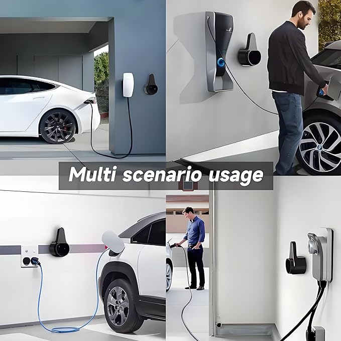 Tesla Car Charger Bracket,Suitable for Tesla Model 3/Y/S/X Charging Cable Wall Mount Bracket,Portable Electric Car Charger Accessory Cable Hook(Suitable for Indoor/Outdoor Use)