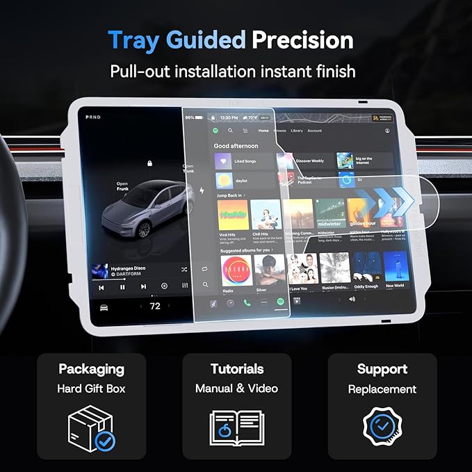 15.4 inch Screen Protector for Tesla Model 3/Y Accessories [9H & Anti-Fingerprint] Front & Back Tempered Glass Screen Protector for Tesla Model Y 2025 & Model 3 Highland 2024-2026 - Glossy