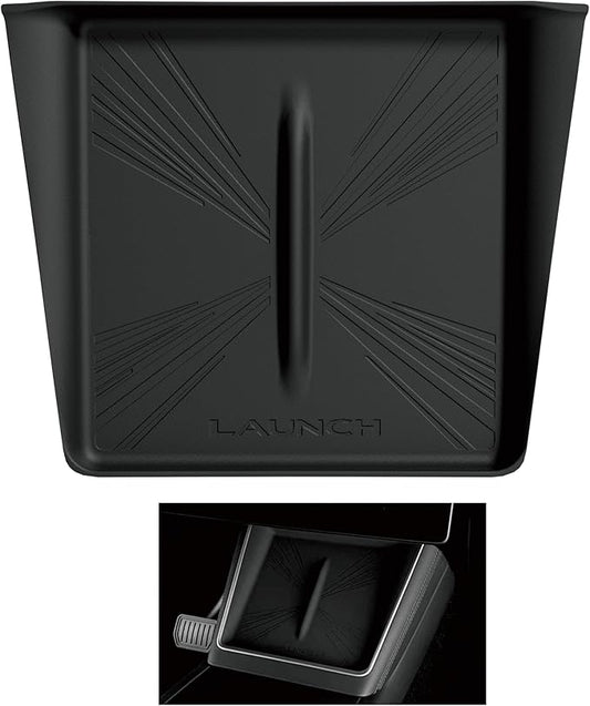 Center Console Silicone Mat for Tesla Model Y Juniper 2025 2026, Black - Anti-Slip Phone Tray & Wireless Charging Compatible Non-Slip Pad for Model Y Accessories