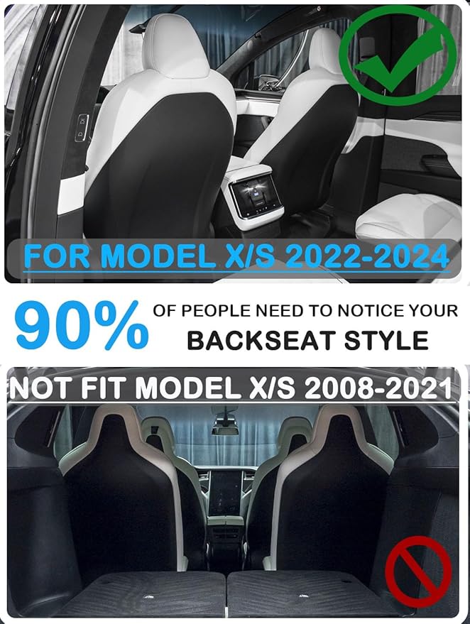 EVMODS Upgrade 2026 for Tesla Model Y Juniper/3/S/X Accessories Back Seat Cover Seatback Protector for Kids Kick Protector Mats Waterproof Scratchproof Leather Protection Organizer Pocket