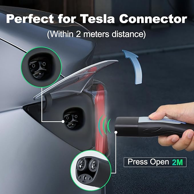 Level 1/2 Tesla Charger 16Amp, Electric Vehicle Portable Charger with 28FT Cable, 3.5KW Home EV Charging Station for All Tesla Models Y/X/3/S,110V-240V, NEMA 6-20 & NEMA 5-15 Plug
