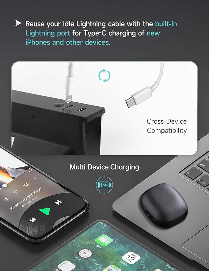TPARTS Muti-Ports USB Hub for Tesla Model 3 Highland 2024-2026/Model Y Juniper 2025-2026, Center Console Hidden Charger with Retractable Cable Interior Accessories Charging Hub(Premium/Performance)