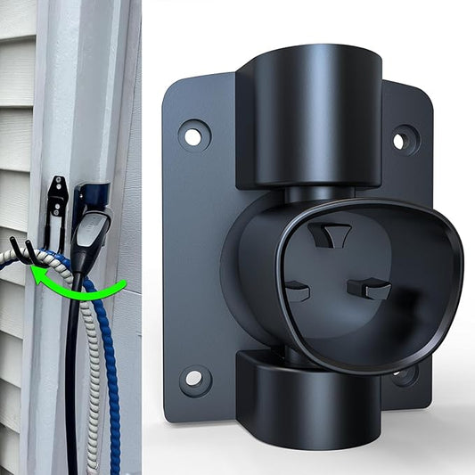 Tesla Charger Holder Wall Mount EV Charging Cable Organizer for Tesla Mobile Connector, Swivel NACS Holster