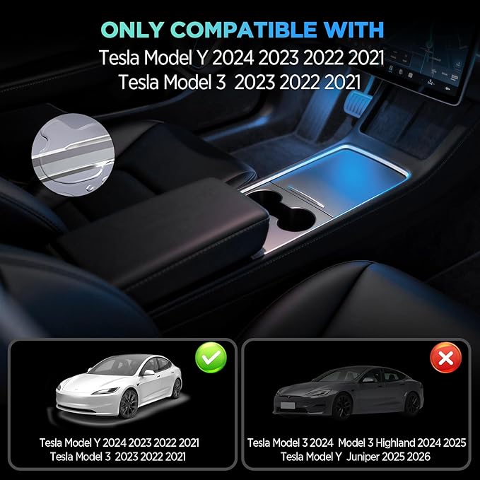Waterproof USB Hub for Tesla Model 3 and Model Y - 2023/2022/2021 Dock with 4-Port Retractable Charging Cable Supporting Fast Charging (not Compatible with 2024 Model 3)