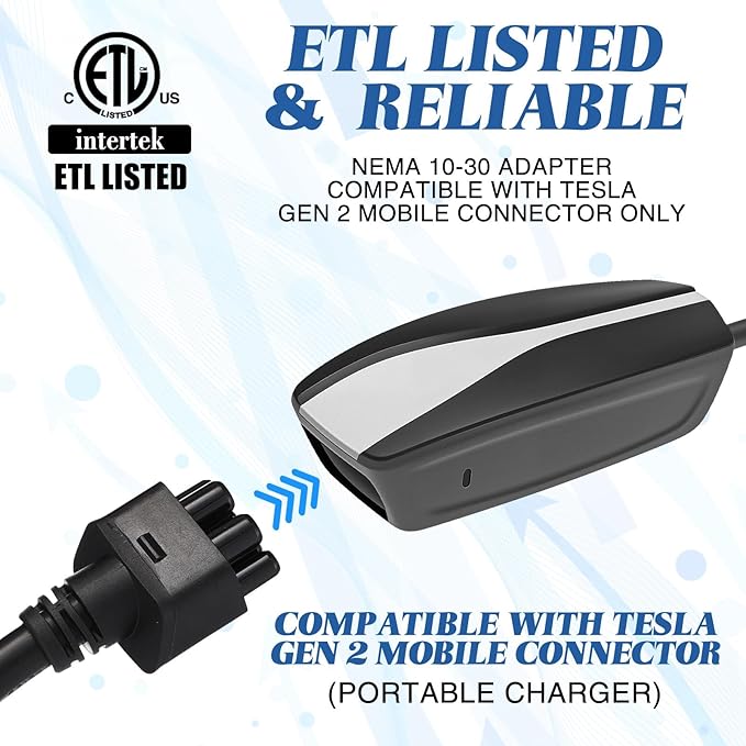 16" Adapter Compatible with Tesla Gen 2 Mobile Portable Charger Connect Mobile Charger to Handle(not Compatible with Pre-2018 Model S/x Vehicles)(10-30p)